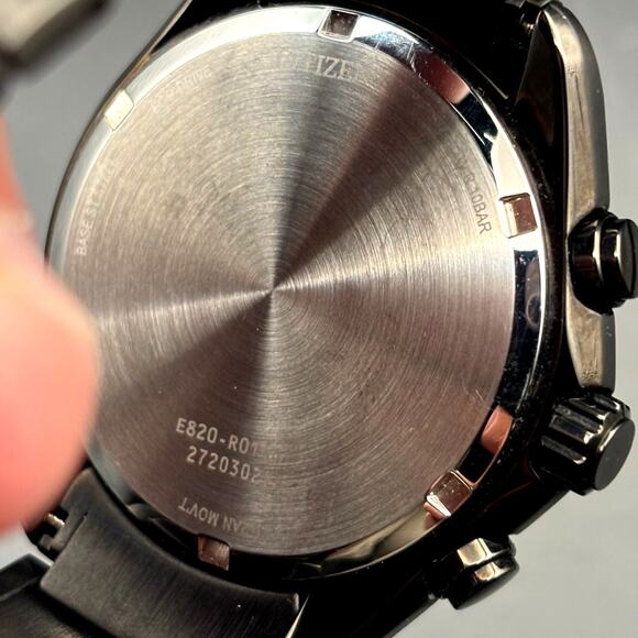 Citizen BL5607-54L Men’s Eco-Drive Sport Chronograph Blue Dial Black IP NIBWT - Picture 11 of 17